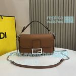 Replica Fend--i Baguette Mini Selleria Brown Crossbody Bag